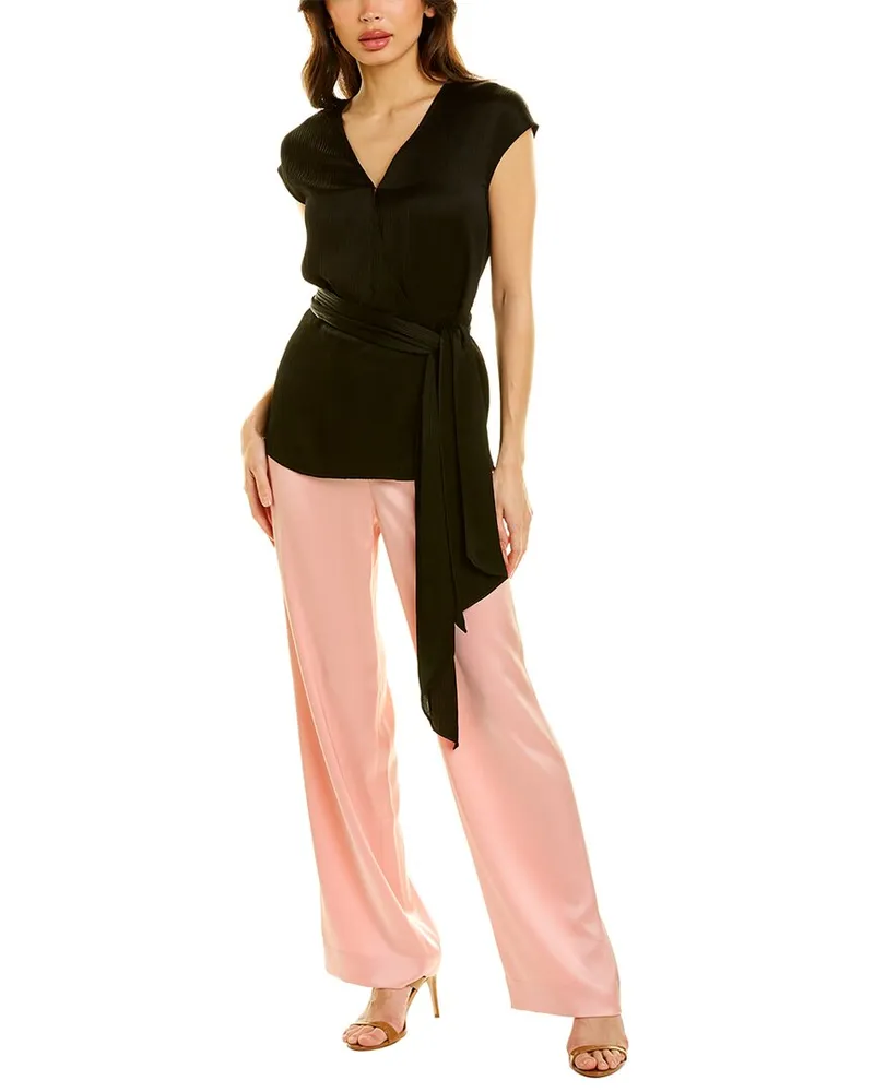 ST. JOHN Crinkle Top Black