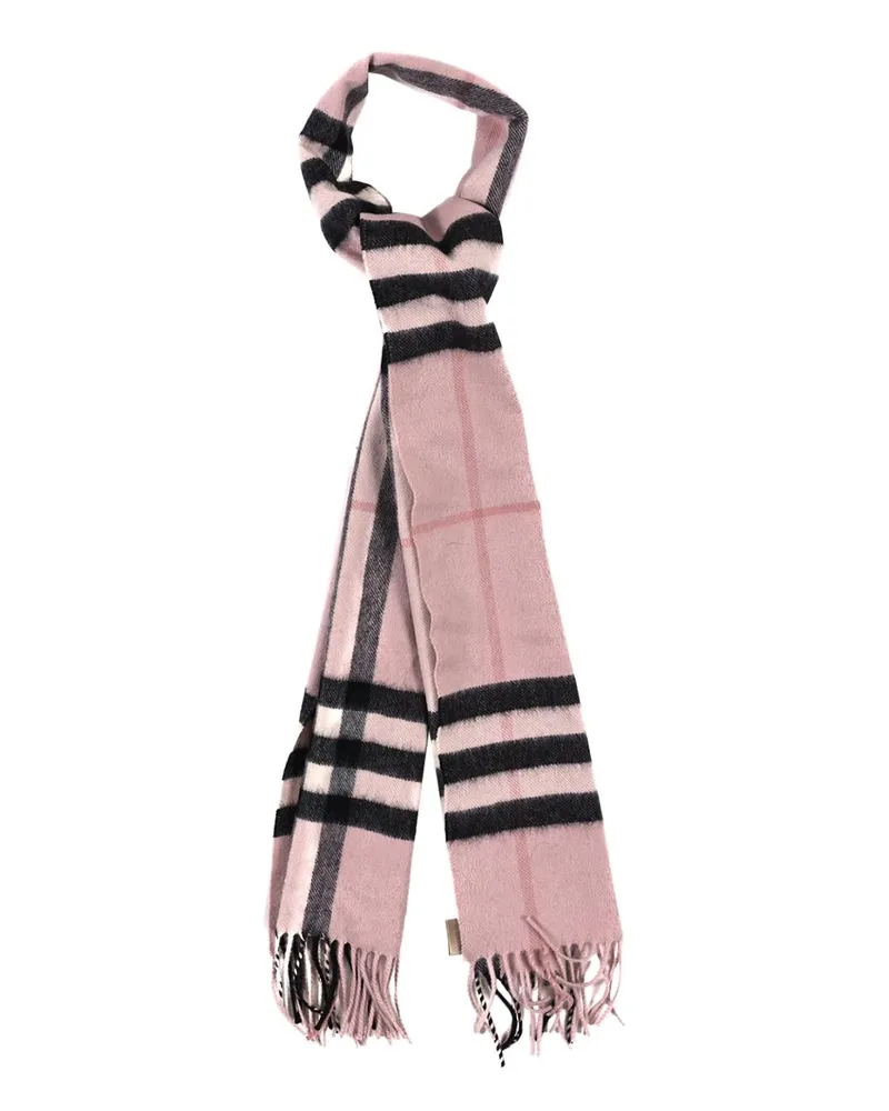 Burberry Cashmere Giant Heritage Check Fringe Scarf (Authentic Pre-Loved Nocolor