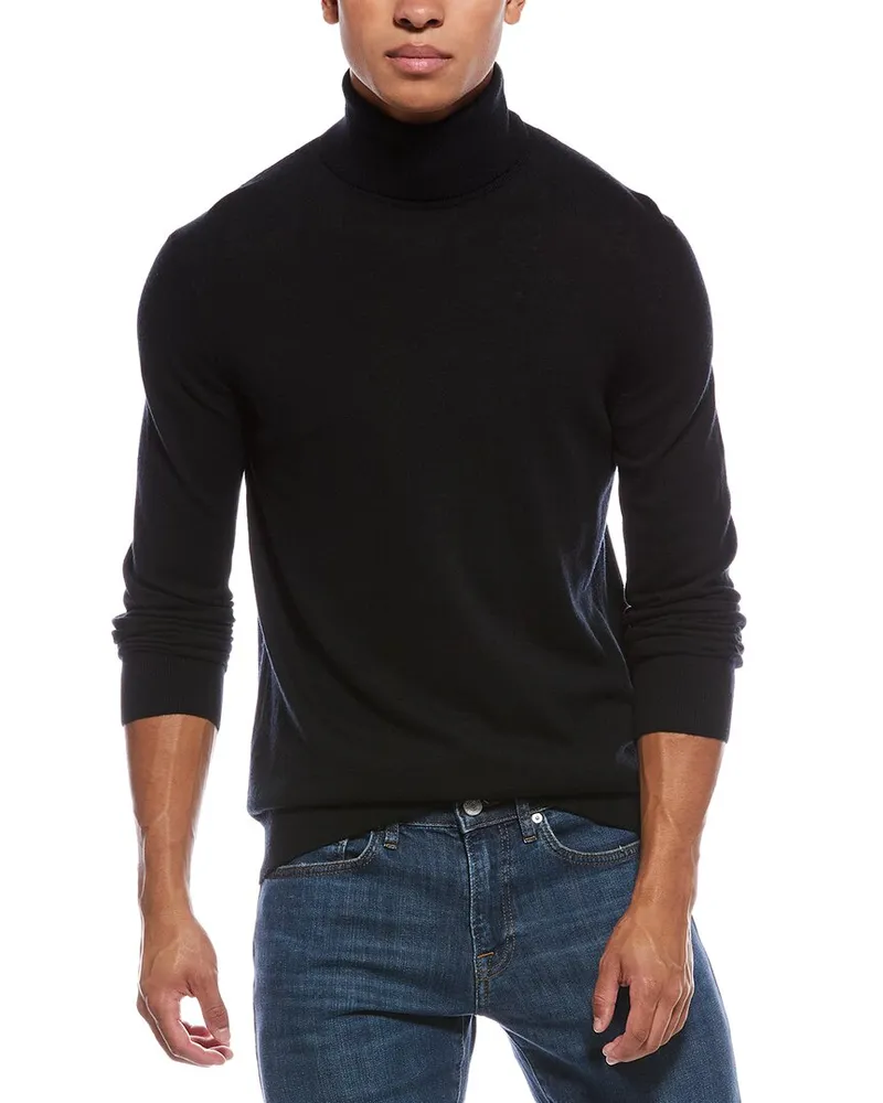 Theory Vilass Wool-Blend Turtleneck Sweater Black