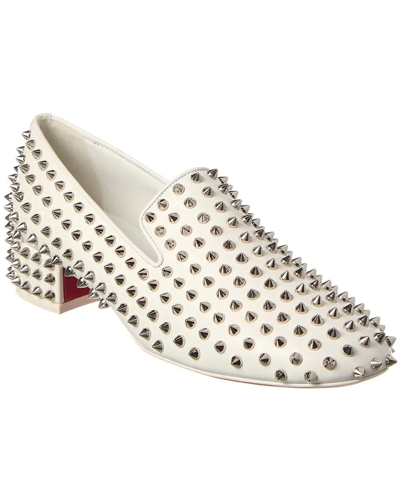 Christian Louboutin Spikeasy 30 Leather Loafer White