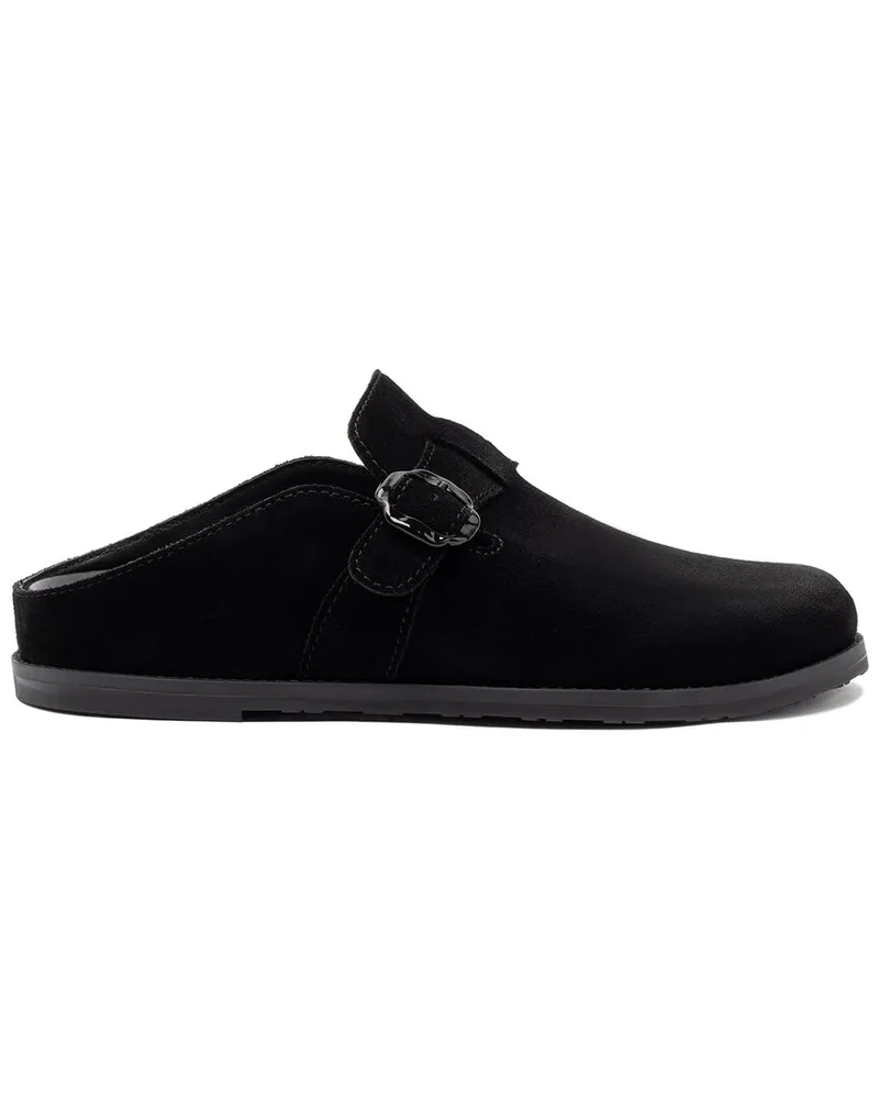Larroude Milan Suede Clog Black