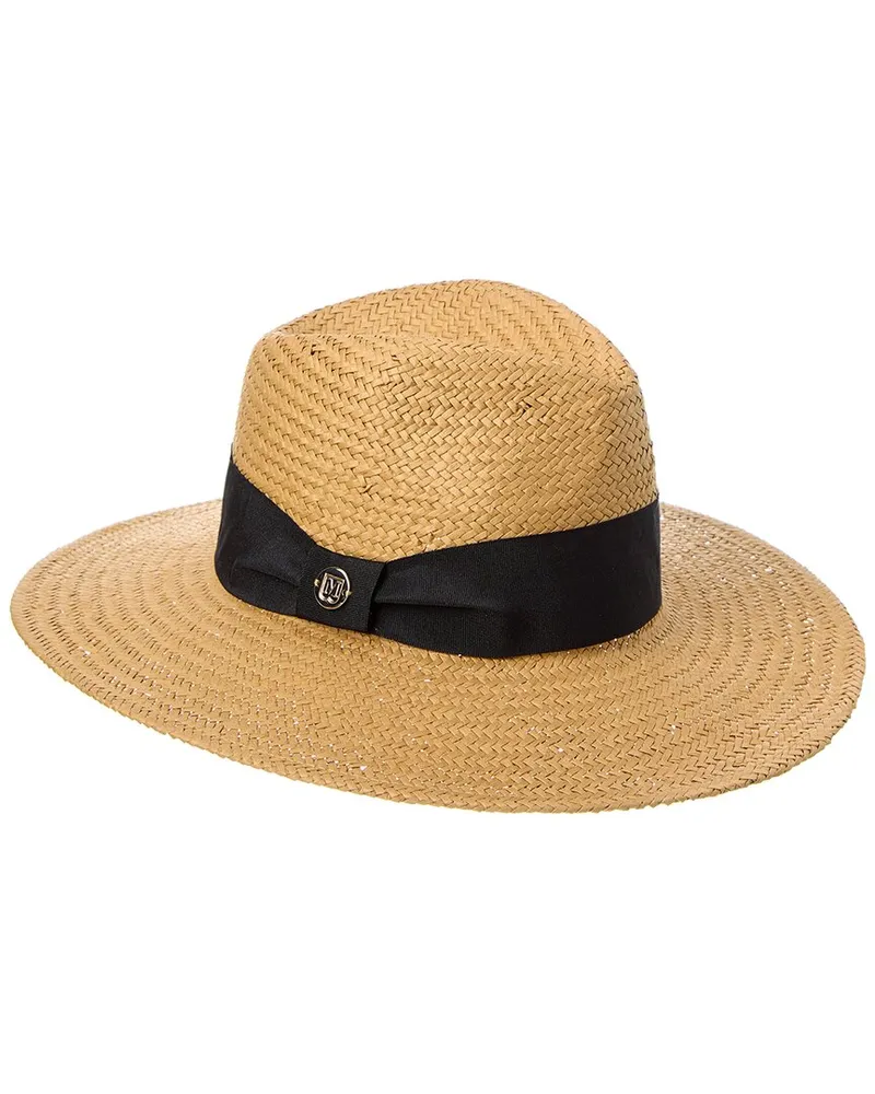 Bruno Magli Straw Ribbon Fedora Nocolor