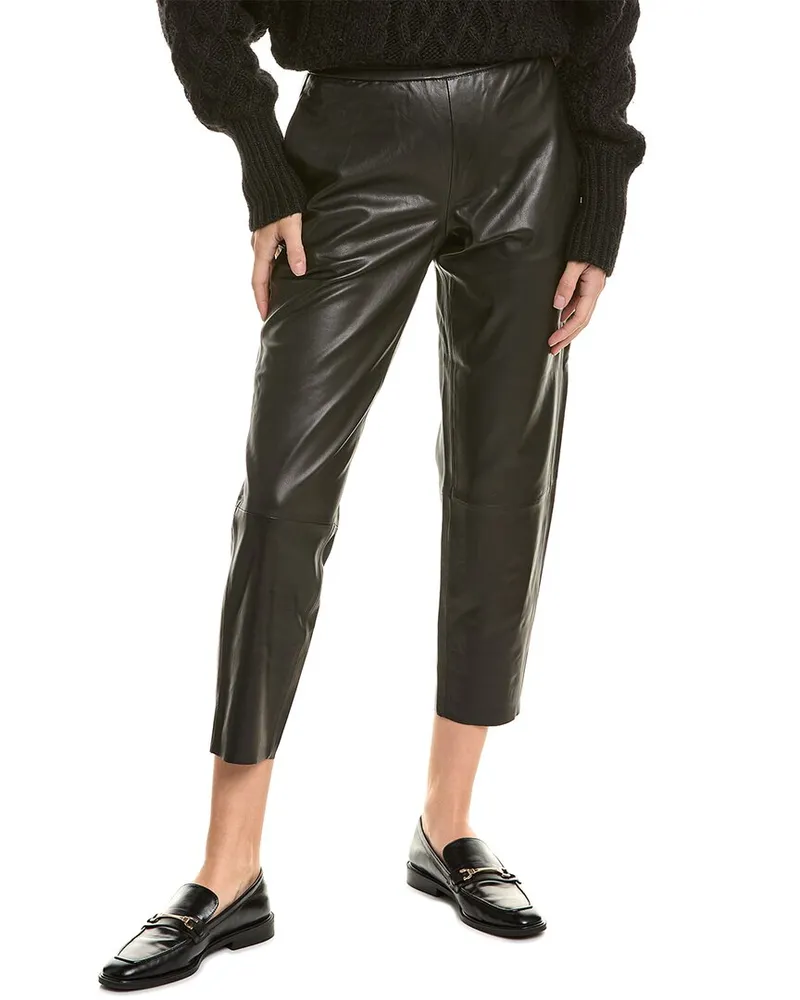 AllSaints Jen Leather Jogger Black