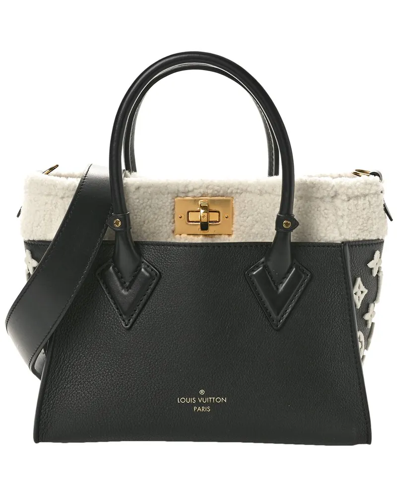 Louis Vuitton Black Grained Calfskin Leather On My Side PM (Authentic Pre-  Loved Nocolor
