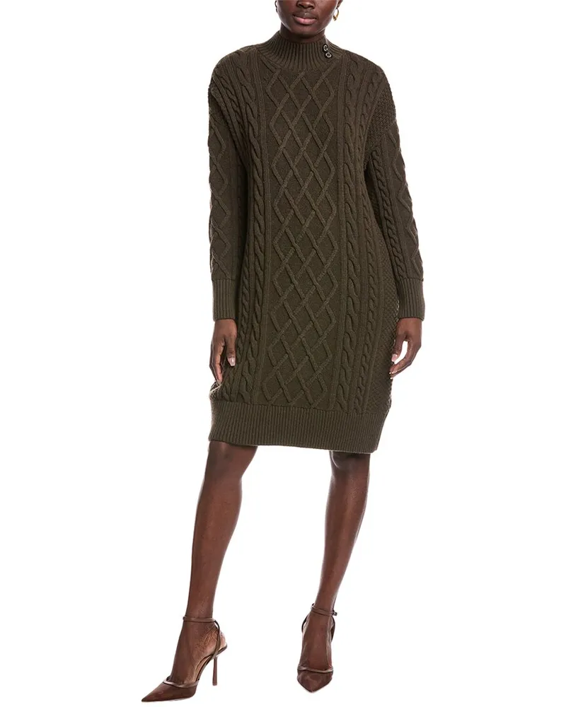 Barbour Clarence Wool-Blend Sweaterdress Green