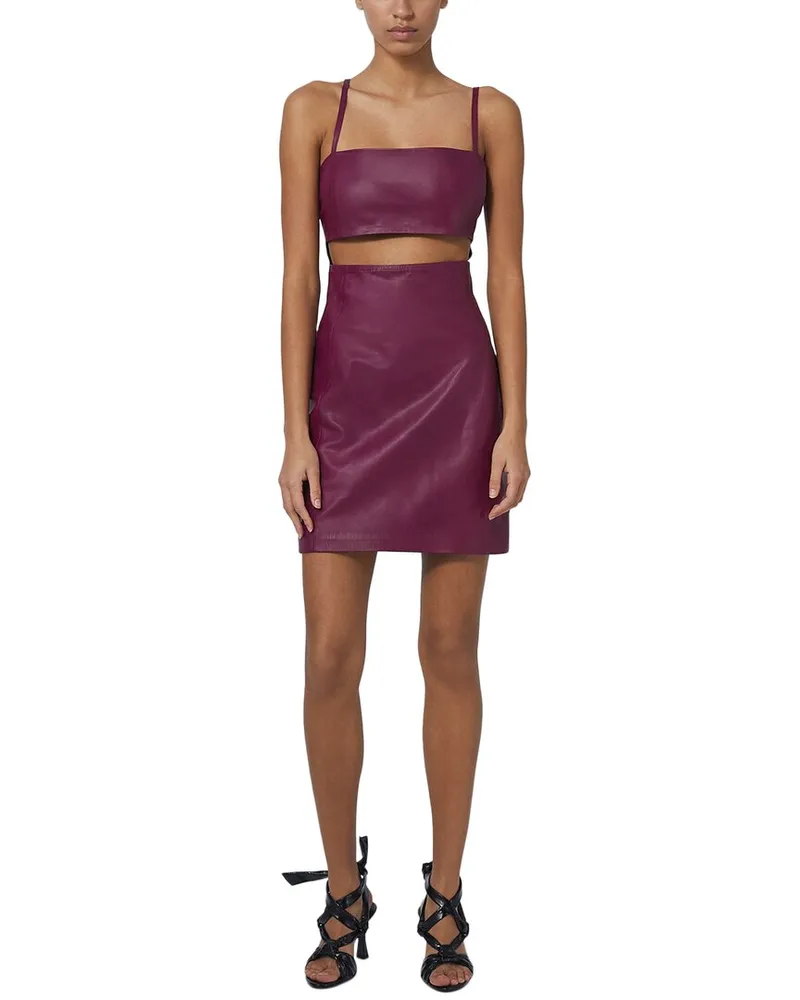 IRO Tabata Leather Mini Dress Purple