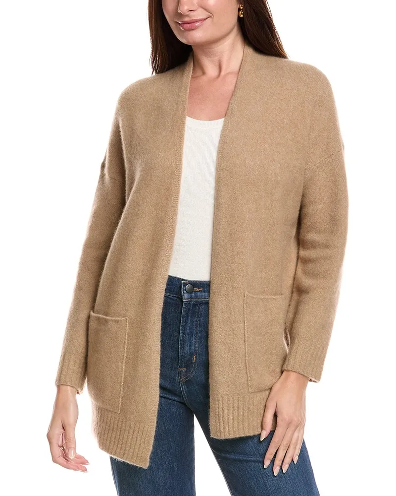 Eileen Fisher Petite Long Cashmere & Silk-Blend Cardigan Brown