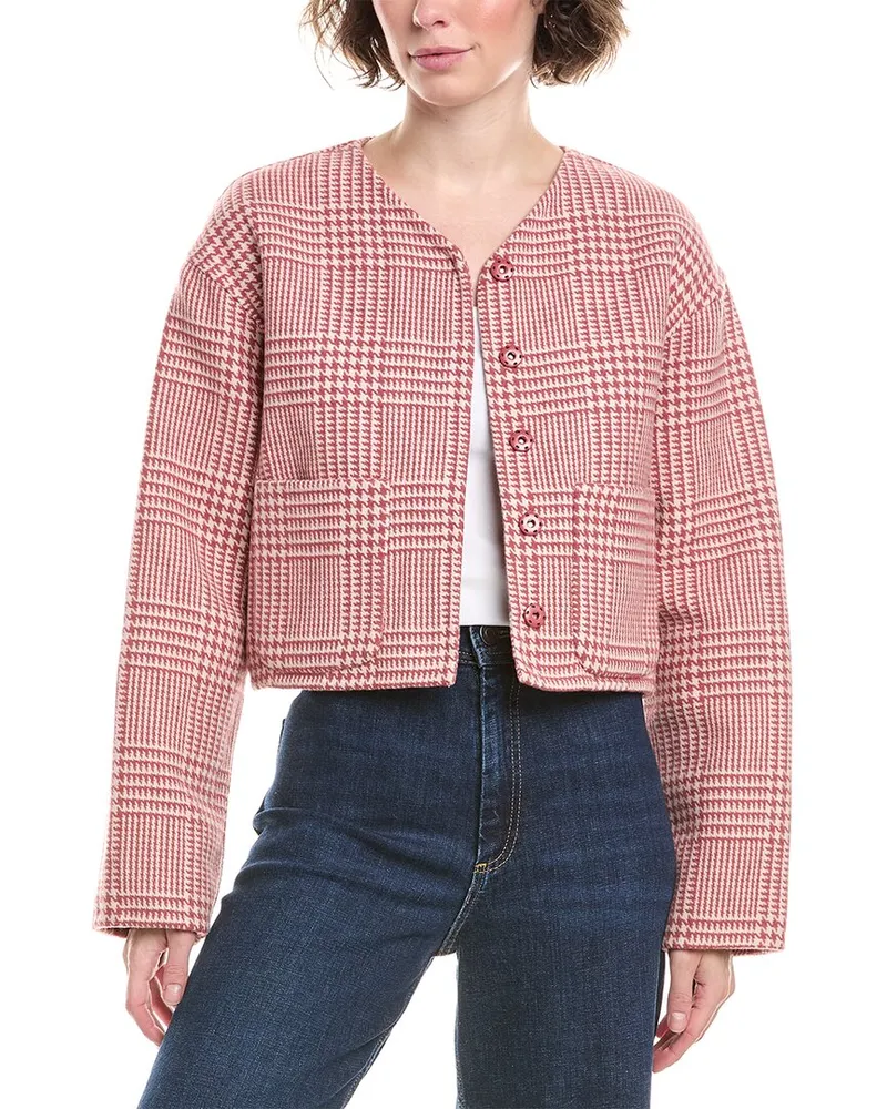 Splendid Tiffany Plaid Wool-Blend Jacket Pink