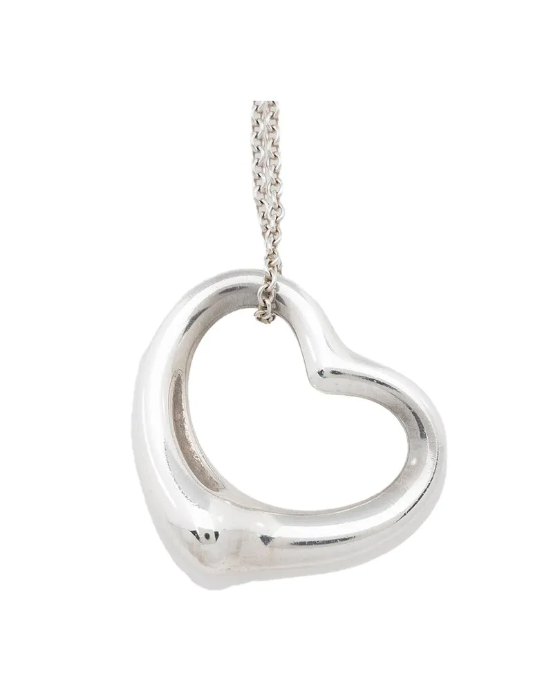 Tiffany & Co. Co. Silver Open Heart 27mm Large Necklace (Authentic Pre-Loved Nocolor