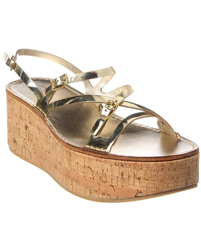 TOD'S TOD’s Leather Wedge Sandal Gold