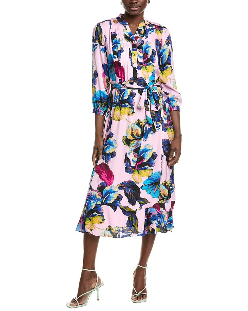 Elie Tahari The Mila Silk-Blend Shirtdress Pink