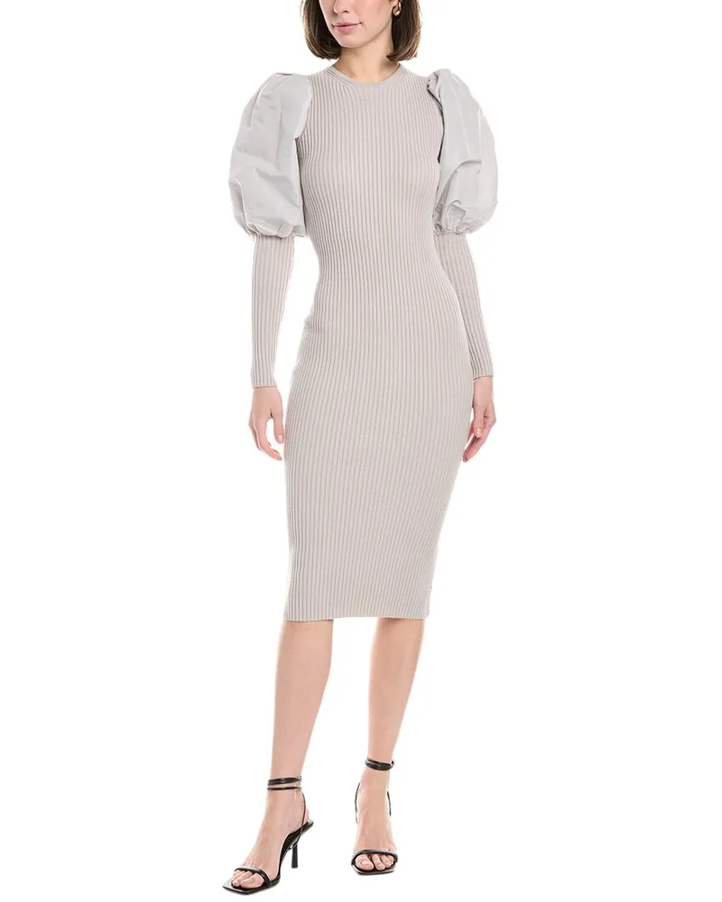 Elisabetta Franchi Puff Sleeve Sweaterdress Grey