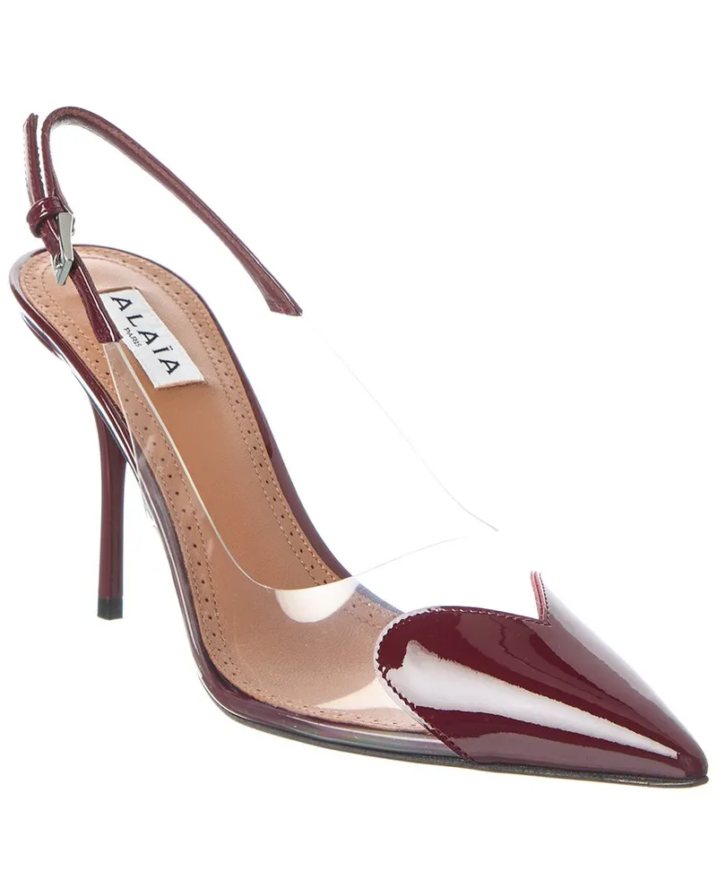 Alaïa Le Coeur Patent & Vinyl Slingback Pump Red
