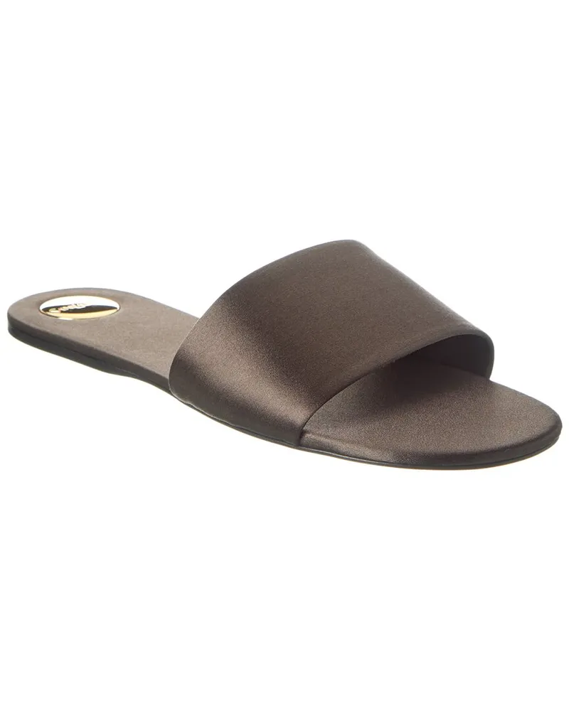 Saint Laurent Carlyle Satin Sandal Brown