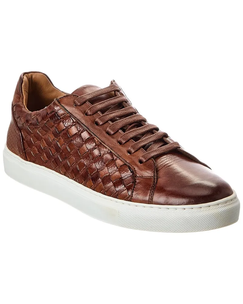 Bruno Magli Beto Woven Leather Sneaker Brown