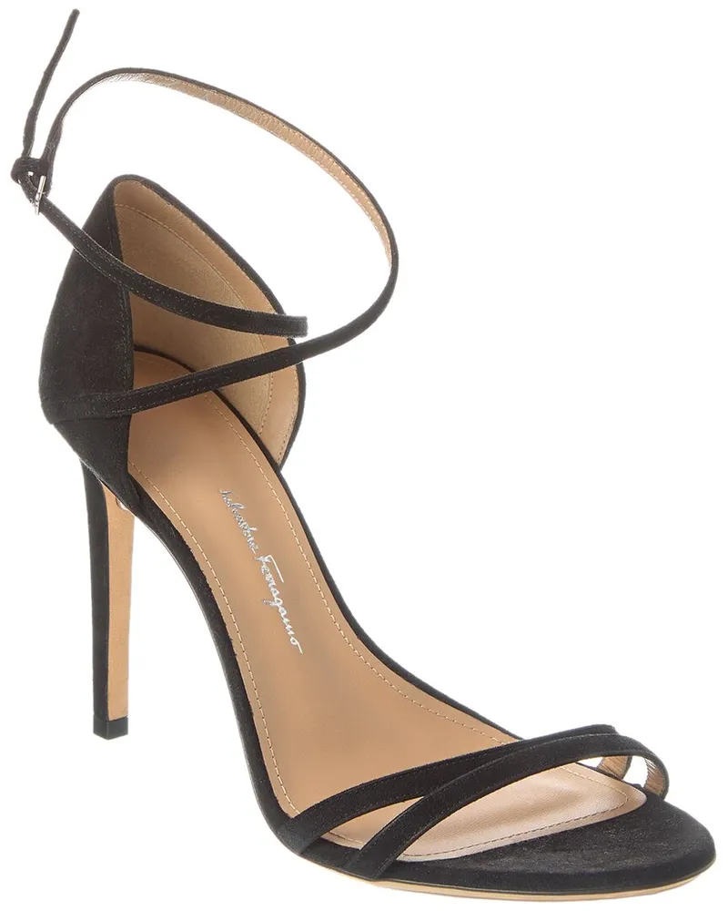 Ferragamo Ines XS Suede Sandal Black