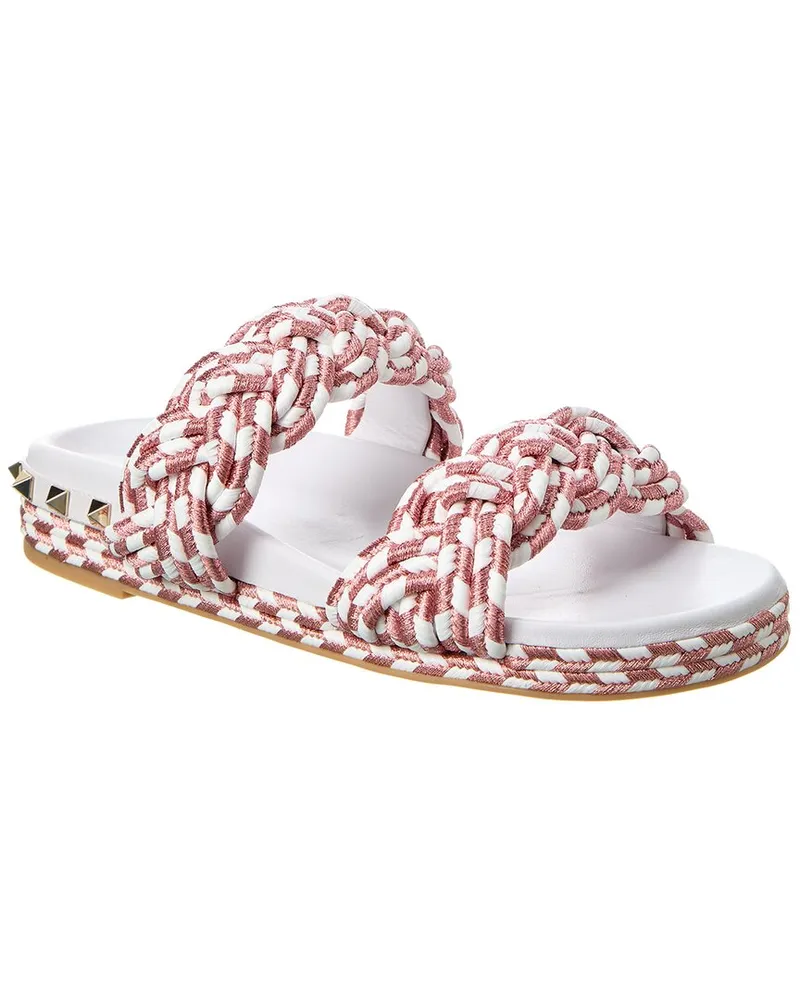 Valentino Garavani Rope & Leather Sandal White