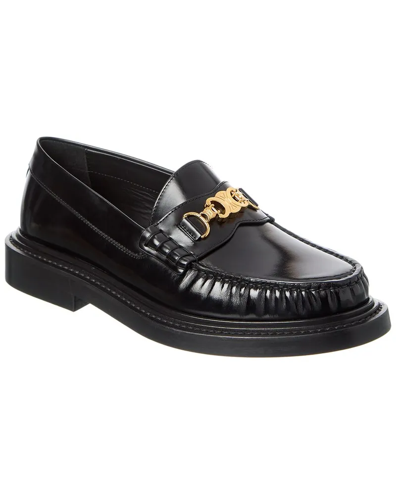 Celine Universite Triomphe Leather Loafer Black