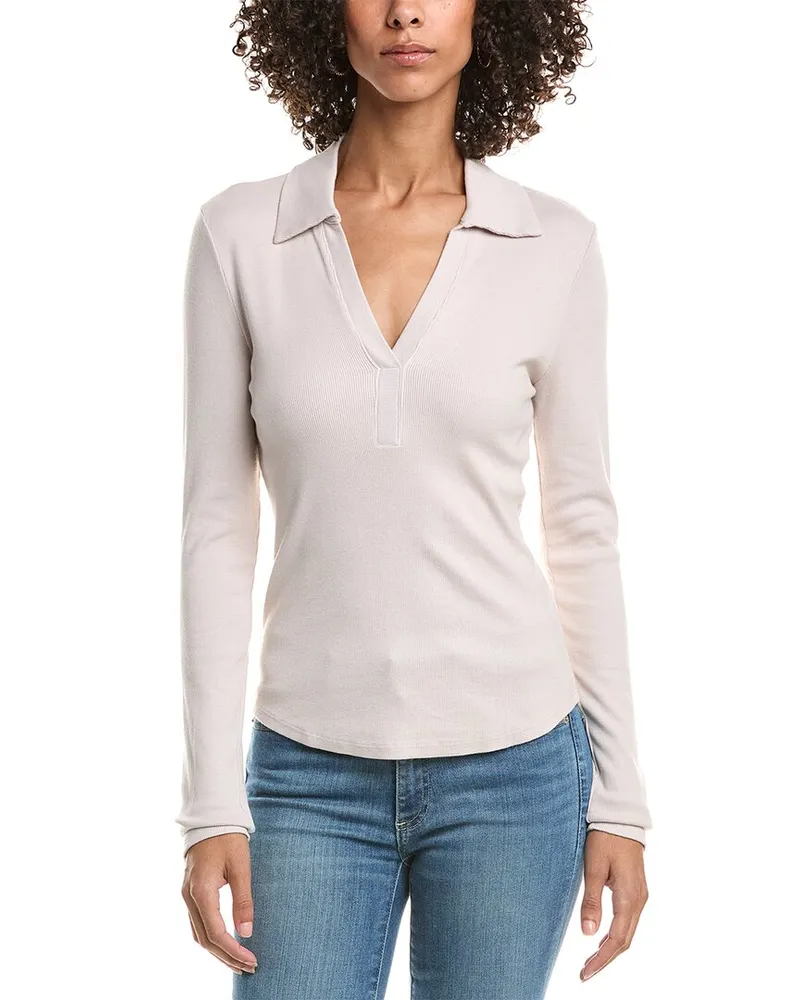 Michael Stars Bleu Polo Shirt Grey