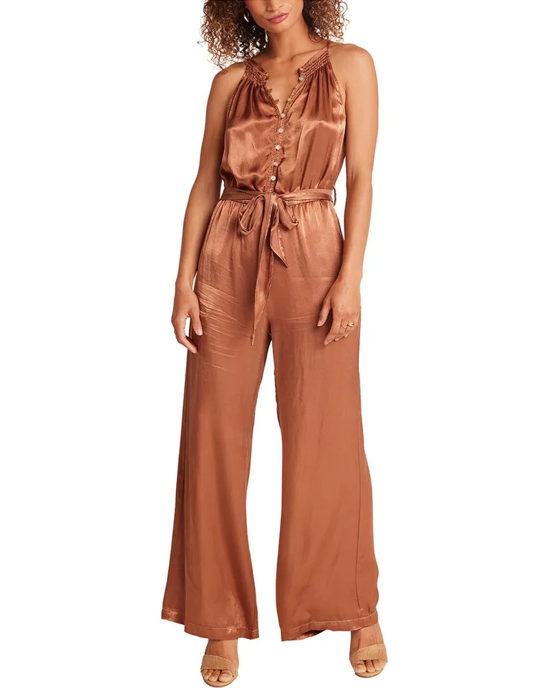 Bella Dahl Smocked Halter Neck Jumpsuit Nocolor