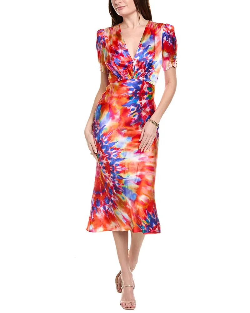 Saloni Silk Maxi Dress Orange
