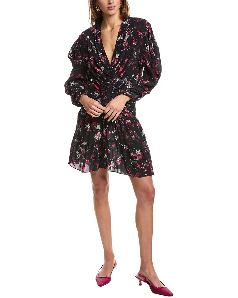 IRO Diplo Silk-Blend Mini Dress Black