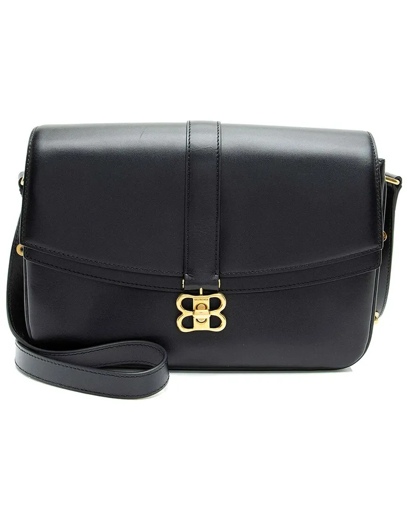 Balenciaga Black Leather Lady Medium Flap Bag (Authentic Pre-Loved Nocolor