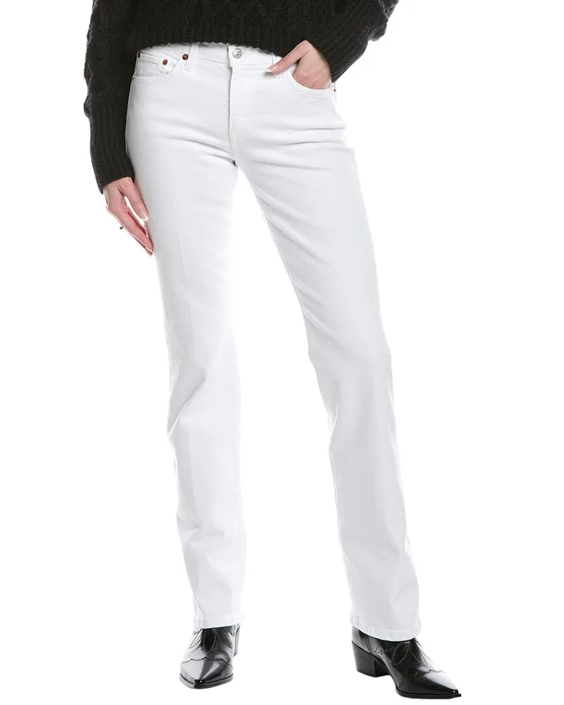 RE/DONE Mid-Rise White Baby Boot Jean White