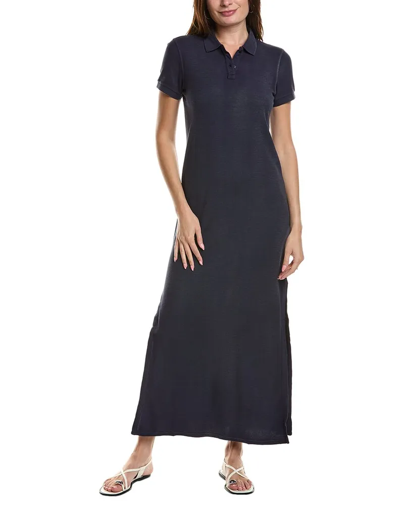 ATM Pique Polo Dress Blue