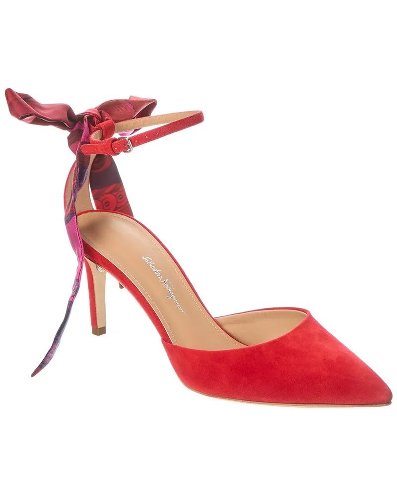 Ferragamo Iman Suede Pump Red
