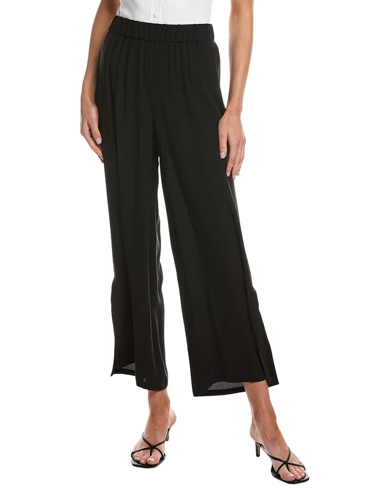 Eileen Fisher Silk Straight Ankle Pant Black