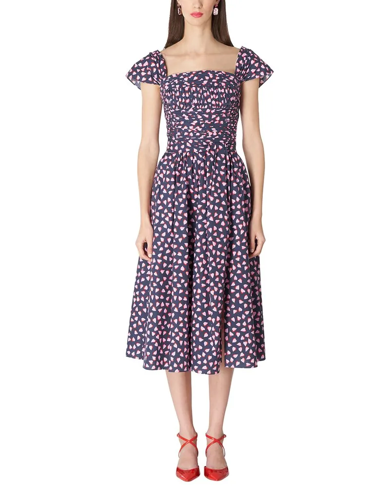 Carolina Herrera New York Gathered Bodice Midi Dress Nocolor