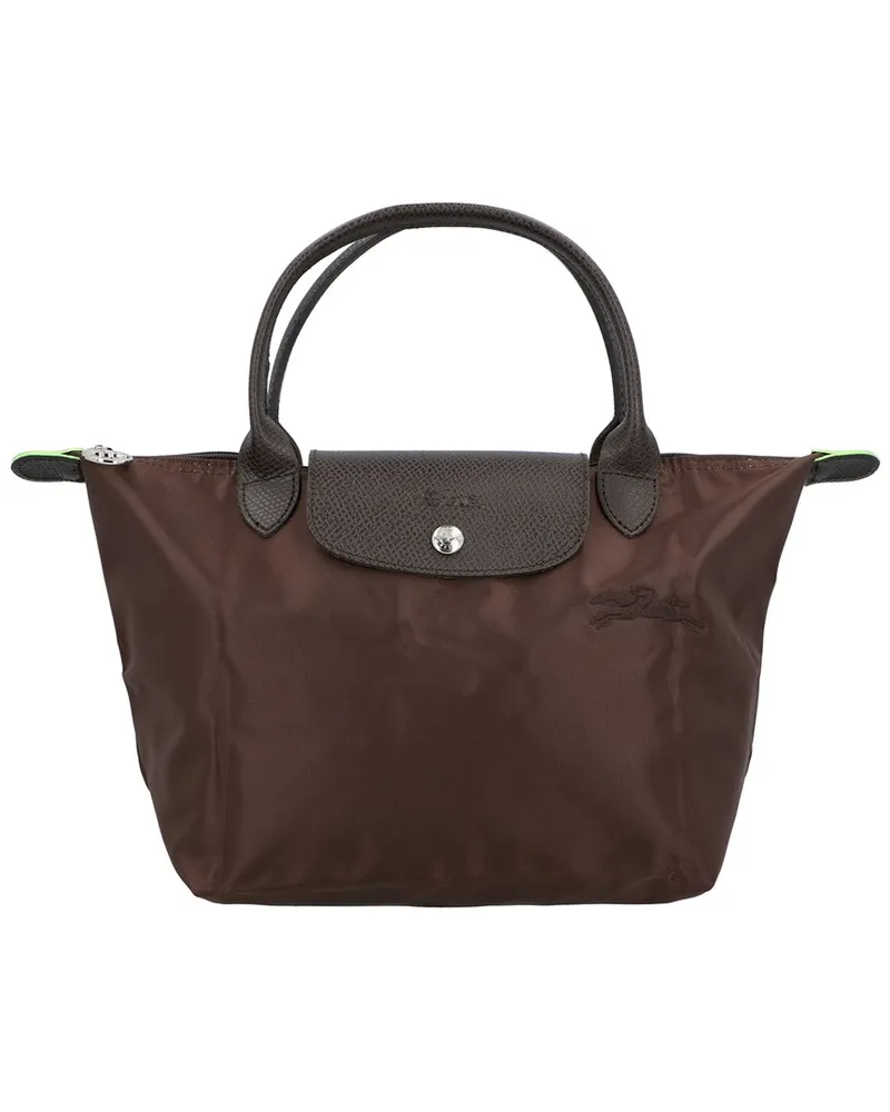 Longchamp Le Pliage Green Small Canvas Handbag Brown