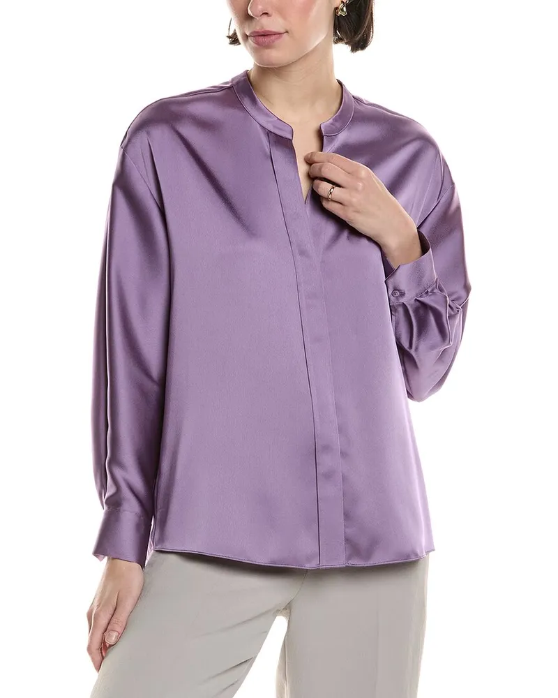 Vince Button-Down Blouse Purple