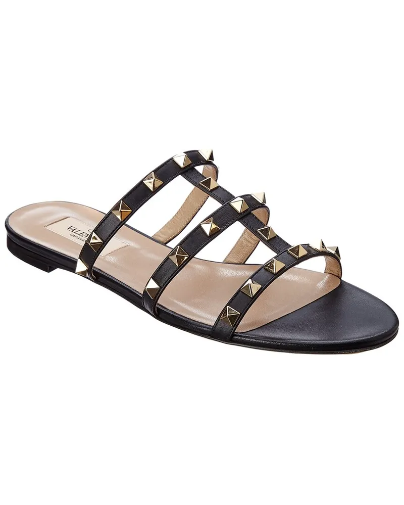 Valentino Garavani Rockstud Caged Leather Sandal Black