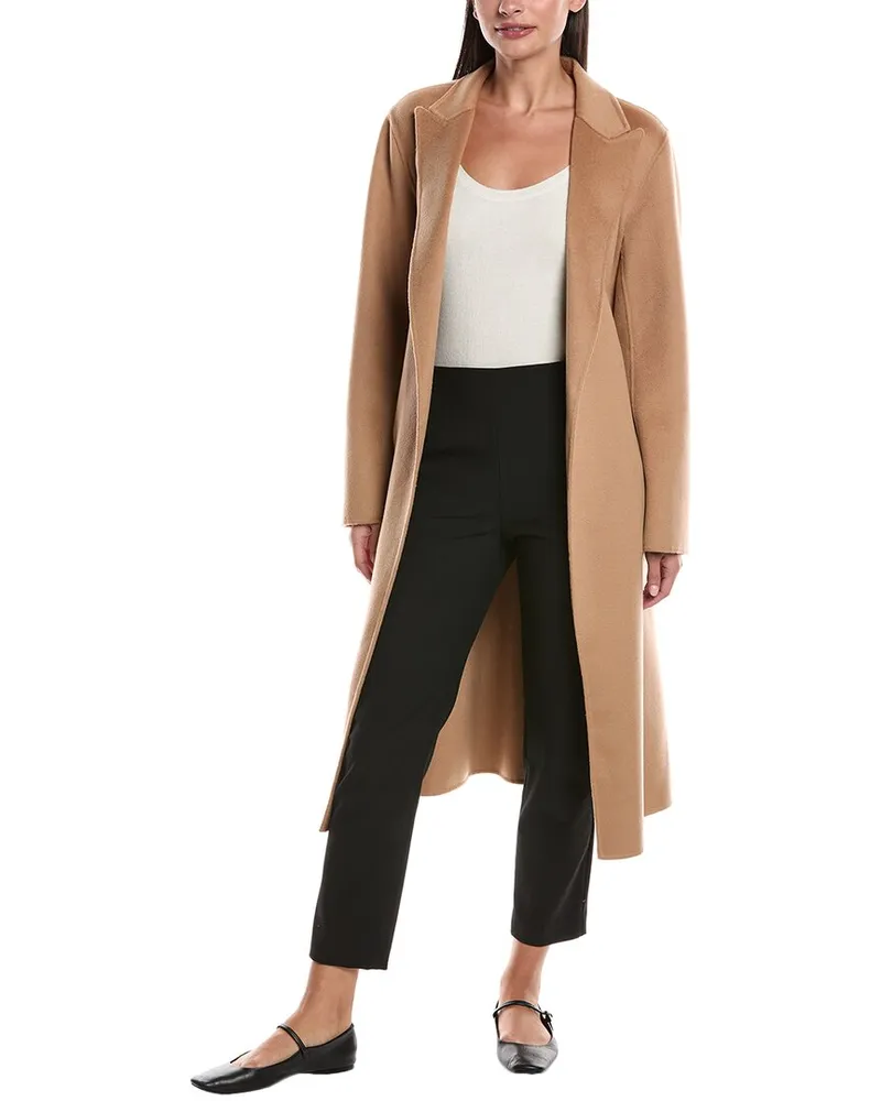 Elie Tahari The Nora Wool, Silk, & Cashmere-Blend Coat Tan