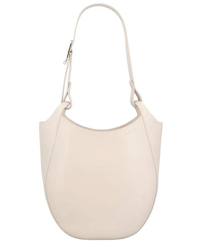 Longchamp Le Foulonne Leather Shoulder Bag White