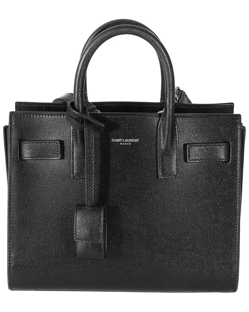 Saint Laurent Black Grained Leather Nano Sac De Jour (Authentic Pre-Loved Nocolor