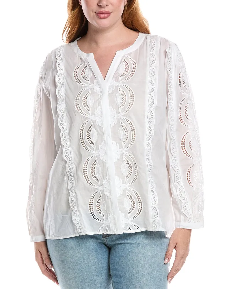 Johnny Was Plus Makaylin Blouse White