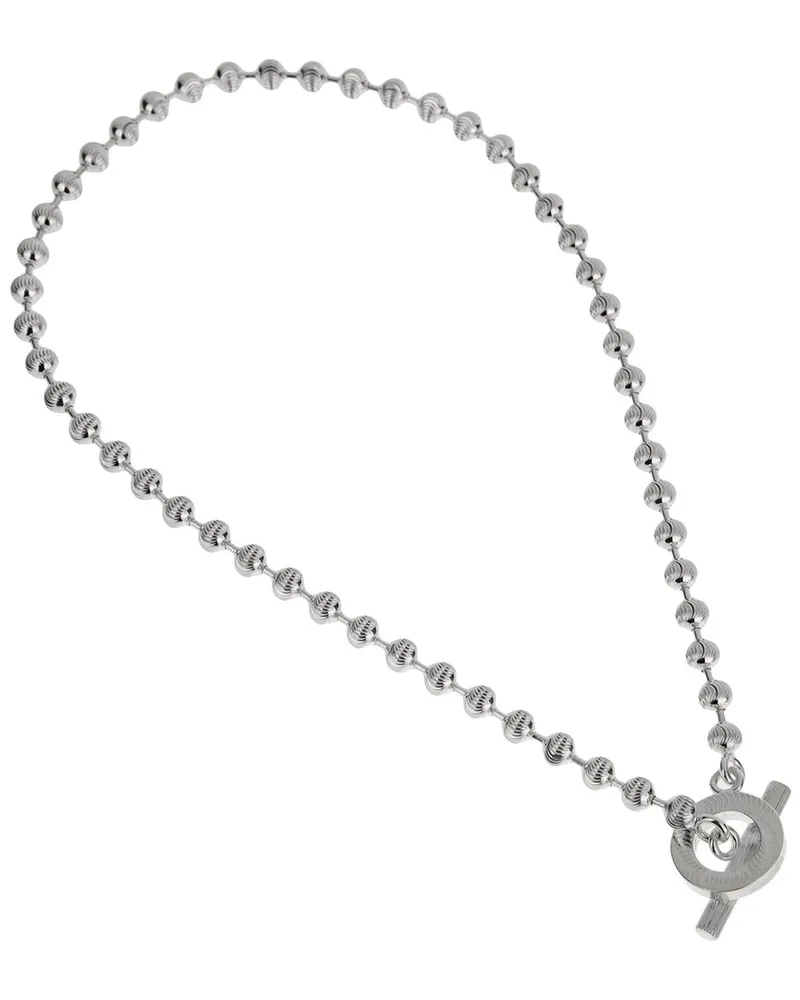 Gucci Silver Toggle Beaded Chain Medium Toggle Necklace Nocolor