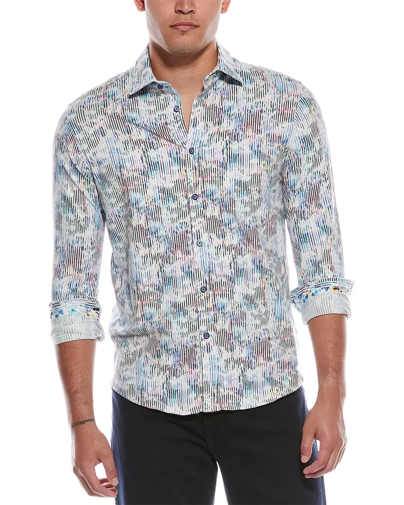 Robert Graham Delray Classic Fit Knit Shirt White