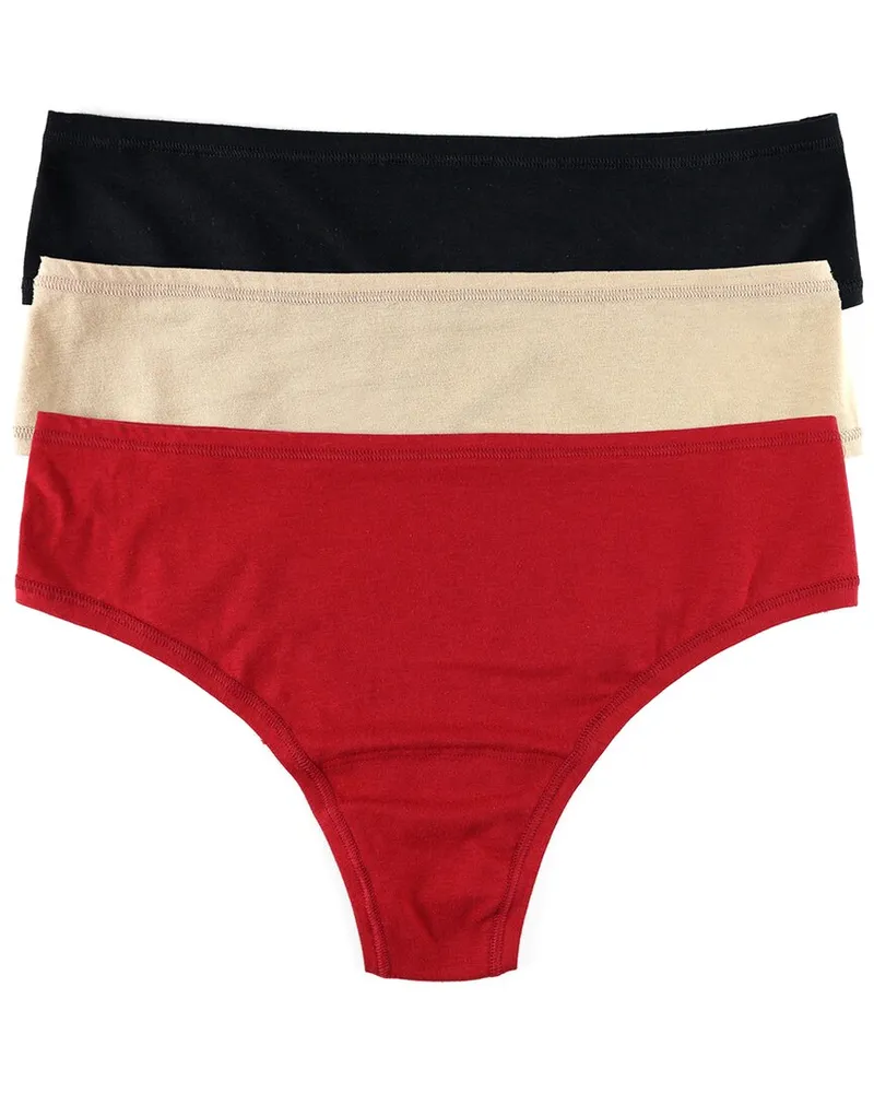 Hanky Panky Set of 3 Play Natural Thong Black