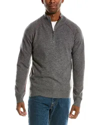 NAADAM Wool & Cashmere-Blend 1/4-Zip Mock Sweater Grey