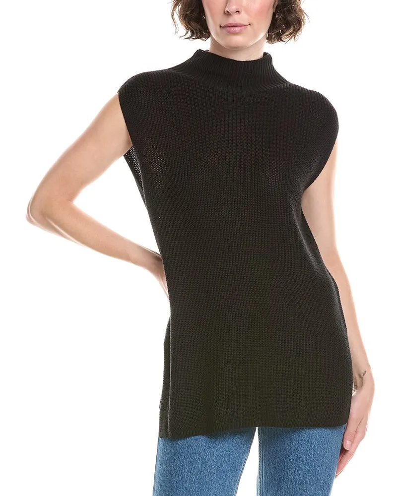 Bella Dahl Mock Neck Sweater Vest Black