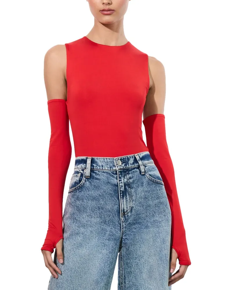Alice + Olivia Olea Bodysuit Red