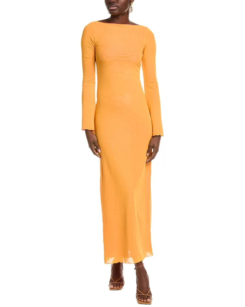 Chiara Boni Paige Mesh Maxi Dress Pink
