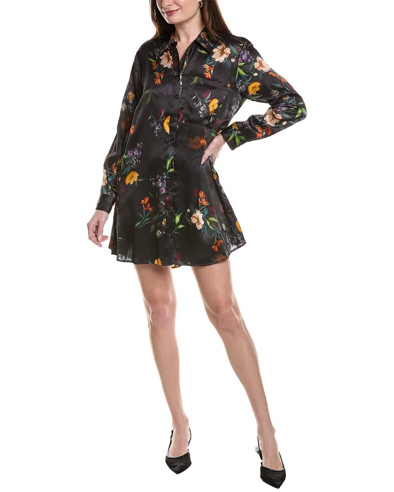 Johnny Was Silk Shirtdress Black