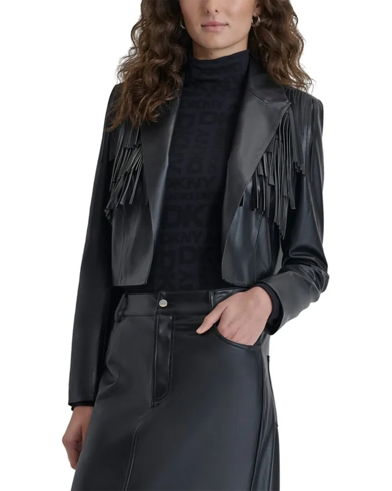 DKNY Fringe Jacket Black