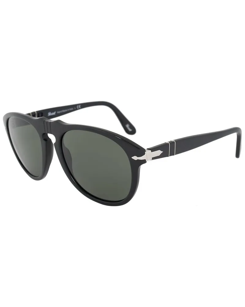 Persol Unisex Oval 54mm Sunglasses Black