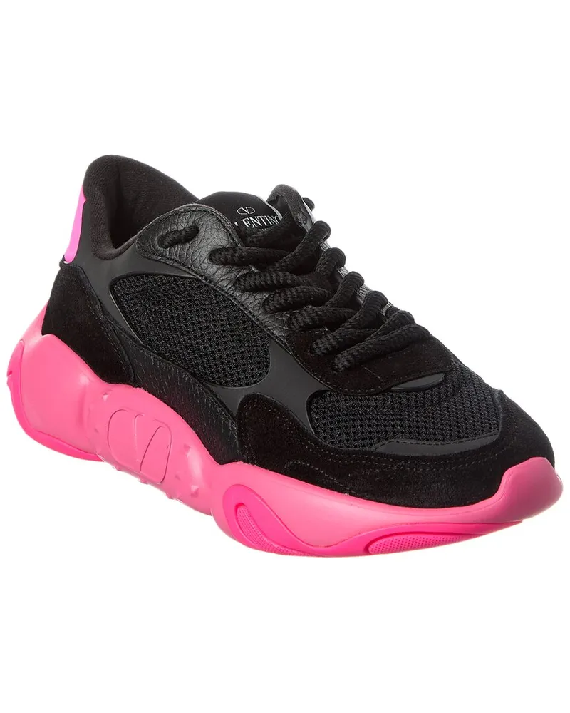 Valentino Garavani VLogo Mesh & Leather Sneaker Black